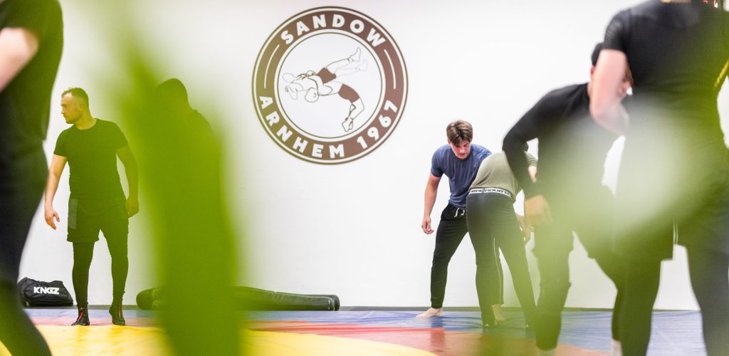 Worsteltraining bij Sandow in Arnhem